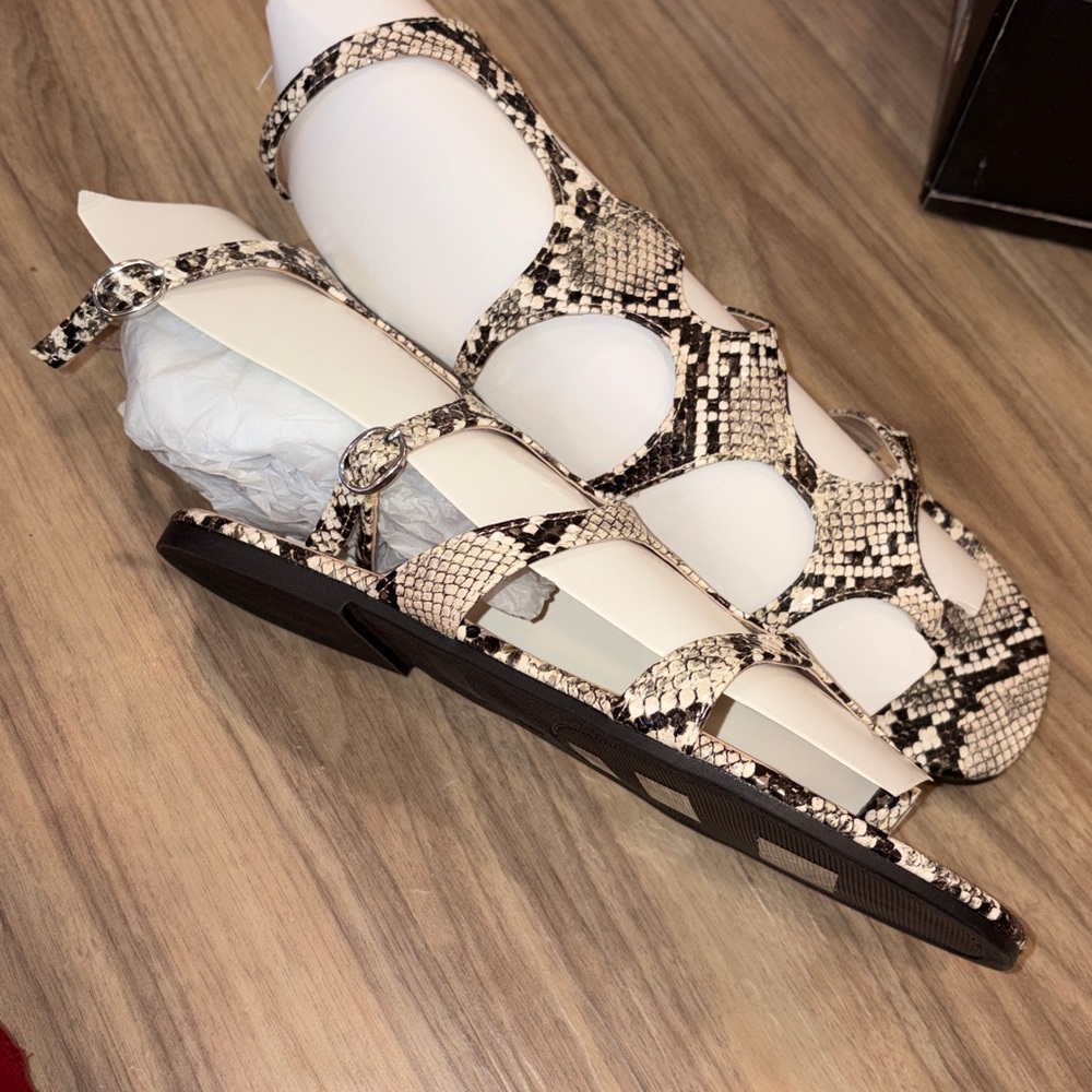 Snake Print Gladiator Sandals - Picture 6 of 7